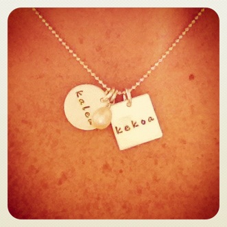 One of my hand stamped purchases from Vintage Pearl